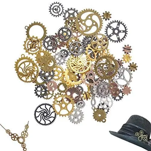 Produktbild: Dream HorseX Zahnräder Steampunk Metall Antik Steampunk Zahnräder Metall Charms Anhänger, für Schmuck Basteln 10-40mm (100 Gramm)