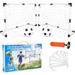 Produktbild: Dreamon 2er Set Kinder Fußballtore mit Fußball,Tore und Pumpe Fussball Interaktiv Minitore Spielzeug Sportspaß für Garten Indoor
