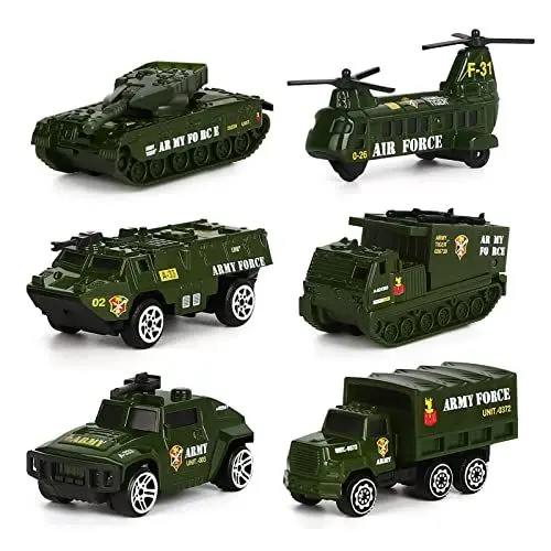 Produktbild: Dreamon Spielzeugautos Militär Fahrzeuge Spielzeug Set Mini Cars Modelle aus Metalllegierung für Kinder ab 3 Jahren,6 Pcs Weihnachten Geschenke