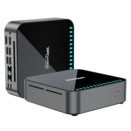 Produktbild: DreamQuest Mini PC Windows 11 Pro Vorgefertigte 16GB DDR4 512GB M.2 SSD Intel N95 (bis zu 3,6 GHz) Micro Desktop Computer mit Dual HDMI Type C Port/WiFi 6/BT 5.3/2X Gigabit/USB3.2 X4 für Business