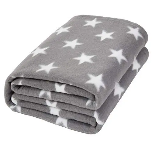Produktbild: DREAMSCENE Kuscheldecke Flauschig Decke Fleecedecke - Wohndecke Warm Winter Weich, Sofadecke, Decke Couch, Kuscheldecke Kinder, Wohn- & Kuscheldecken 120x150cm, Sofa überwurfdecke Grau Sterne