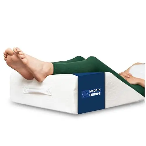 Produktbild: Dreamzie Ergonomisches Venenkissen Beinhochlagerungskissen Made in EU und Oeko TEX - Beinkissen Memory-Schaum - Beinauflage Atmungsaktiv Waschbar Hypoallergen