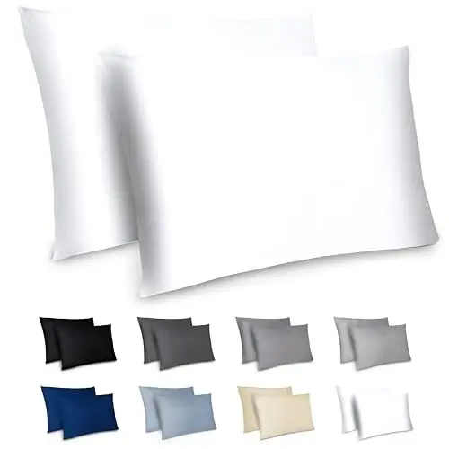 Produktbild: Dreamzie Kissenbezug 50x70 2er Set - Kopfkissenbezug 50x70 Weiß mit Reißverschluss aus Mikrofaser Weich, 50x70 cm Pillow Cover