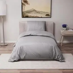 Produktbild: Dreamzie - Bettwäsche Set 135x200 cm mit 1 Kissenbezügen 80x80 cm Anthrazit - Bettbezug 135x200 Einzelbett aus 100% Mikrofaser - Zertifiziert ohne Chemikalien (Oeko TEX)