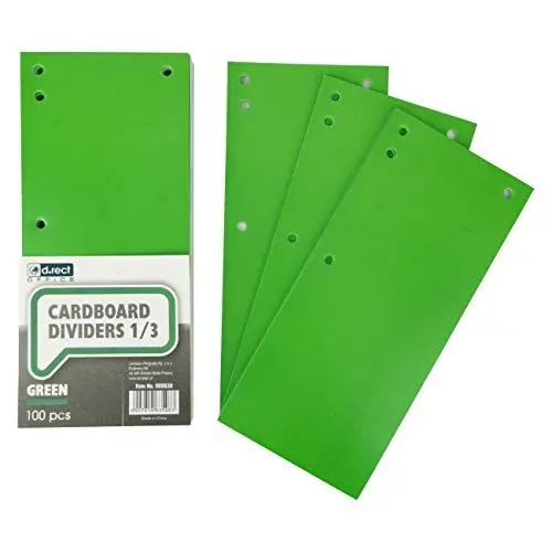 Produktbild: D.RECT 100er Pack Karton-Trennstreifen. 11x24cm Trennlaschen Trennblätter Ordner Register 160g/m² Grün, 009630