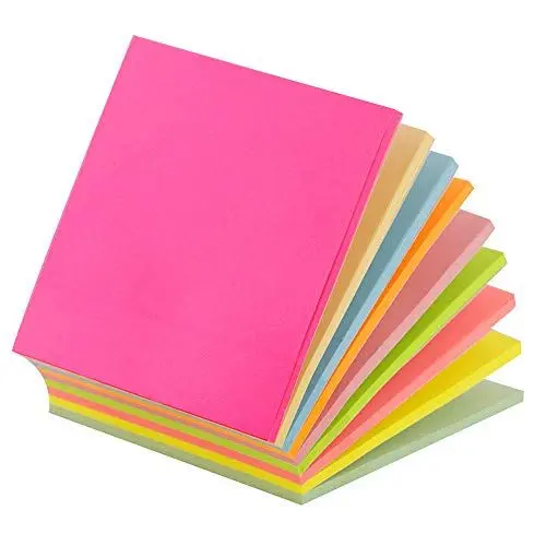 Produktbild: D.RECT 110516 Haftnotizwürfel Haftnotizzettel Zettelblock bunt sortiert in 75x75mm 9x25 Blatt Magic Neon