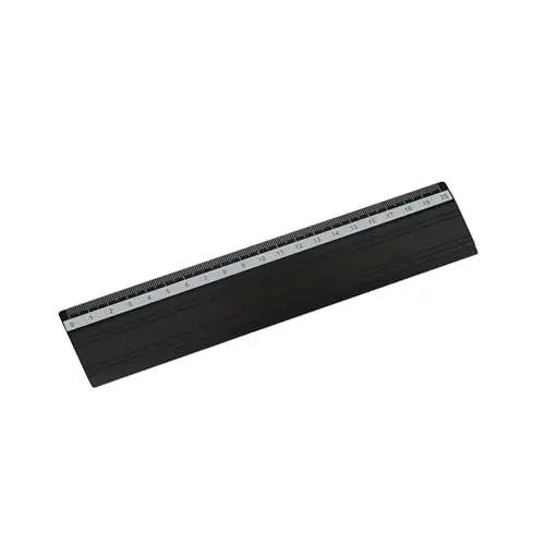 Produktbild: D.RECT 20 cm Lineal aus Aluminium | für Schule Büro Zuhause | schwarz