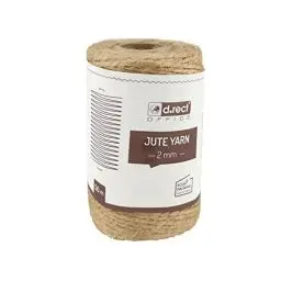 Produktbild: D.RECT 50m Jute-Schnur Natur Braun Jute-Kordel | Packschnur Geschenk-Band Bastelschnur Dekokordel | 2mm Dicke | Für: Verpackung, DIY Kunst-Handwerk, Floristik, Dekoration