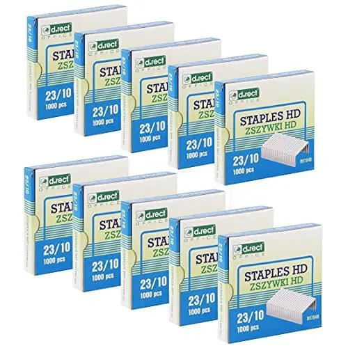 Produktbild: D.RECT Heftklammern 23/10 | Klammern für Büroheftgeräte | Tacker Heftklammern | Hefter Klammern | Verpackung 10000 Stück | 10x1000 Stück