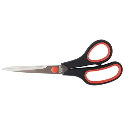 Produktbild: D.RECT Schere Sg-210 21cm Edelstahl Schneidschere für Papier und Tapes, Gummigriff Schulschere für Einsatz in Zuhause, Schule und Büro