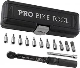 Produktbild: Drehmomentschlüssel Fahrrad & Motorrad 1/4 Zoll Antrieb mit Umschaltknarre und Verlängerung, Messbereich 2 bis 20 Nm - Präzisionswerkzeug inklusive Innensechskant Hex und Torx Bits Für Rennrad, MTB