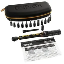 Produktbild: Drehmomentschlüssel Fahrrad & Motorrad, 1/4 Zoll, inklusive 15 teiliges Set Innensechskant Hex und Torx Bits, Messbereich 2-26 Nm mit Verlängerungsstange, torque wrench set Für Rennrad und mehr