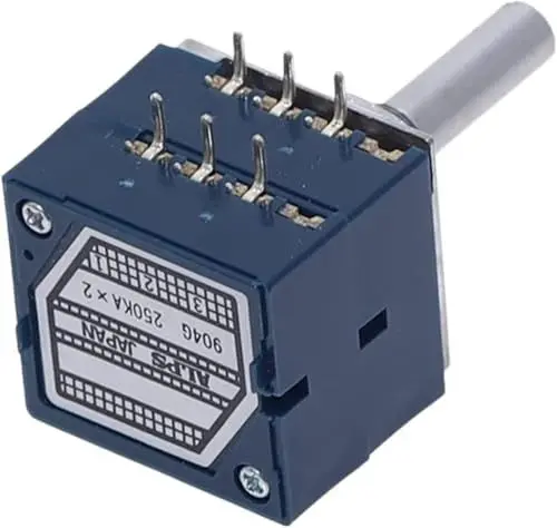 Produktbild: Drehpotentiometer, Potentiometer 10K 20K 50K 100K 250K 500K ALPS RK27 Lautstärkepotentiometer Dual 10~500KAX2 Schlitzdrehschalter 6Ppin(10k)