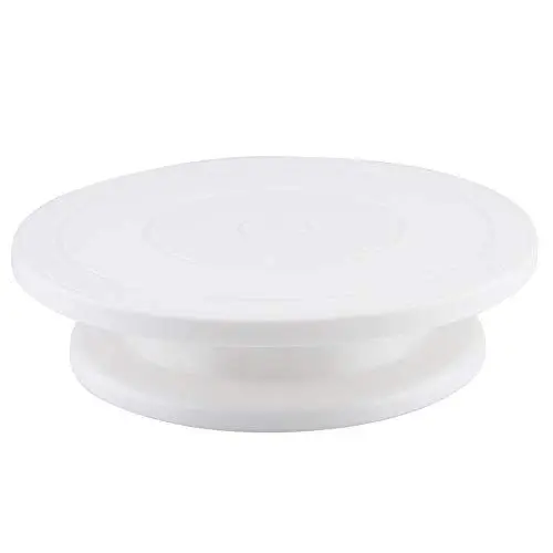 Produktbild: Drehteller für Kuchen, Drehbarer Kuchenständer aus PP, 11-Zoll-Kuchendekorationsset für Kuchen, Gebäck, Cupcakes-Dekoration(Weiß)