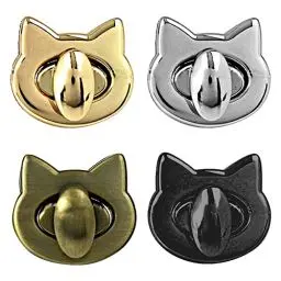 Produktbild: Drehverschluss Tasche 4 PCS Taschenverschlüsse Hardware Geldbörse Sperre Twist Turn Lock Taschenverschluss Steckschloss für Taschen Katzenkopf für Tasche,DIY,Rucksack,Leder Handtasche,Hardware-Zubehör