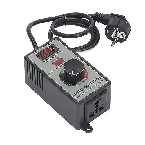 Produktbild: Drehzahlregler für Wechselstrommotoren, AC220–240 V, 4000 W, Elektrischer Ventilator, Variabler Drehzahlregler, Elektronischer Spannungsregler mit 10 A Universalsteckdose