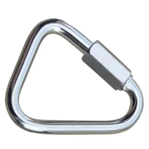 Produktbild: Dreieckige Karabinerschnalle M12,Edelstahl 304 Schnellverbindung Strapazierfähig,Dreieck Haken Sicherheitsschnalle für Camping,Reisen,Angeln,Rucksack Werkzeug(Silbrig