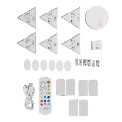Produktbild: Dreieckige Lichtpaneele, RGB-LED-Wandleuchte für Tuya, mehrfarbige Effekte, Smart Home Decor, kreative Wandleuchten mit Musiksynchronisierung für Raumspiele