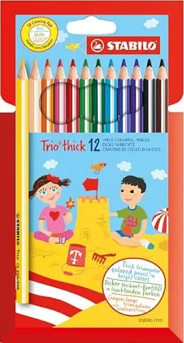 Produktbild: STABILO - Dreikant-Buntstift - Trio dick - 12er Pack - mit 12 verschiedenen Farben