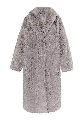 Produktbild: DreiMaster Vintage Women's Transitional Jacket Made of Faux fur Mantel aus Webpelz, Grau Mauve, XL