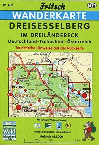Produktbild: Dreisesselberg Im Dreiländereck Deutschland - Tschechien - Österreich: Philippsreut - Haidmühle - Neureichenau - Grainet (Fritsch Wanderkarten 1:35000)