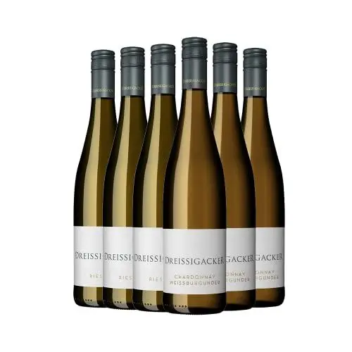 Produktbild: Dreissigacker Bio Weisswein-Paket trocken (6x0,75l) I Riesling + Chardonnay & Weissburgunder I aus Rheinhessen I Wein Geschenk I Wein mit Freunden