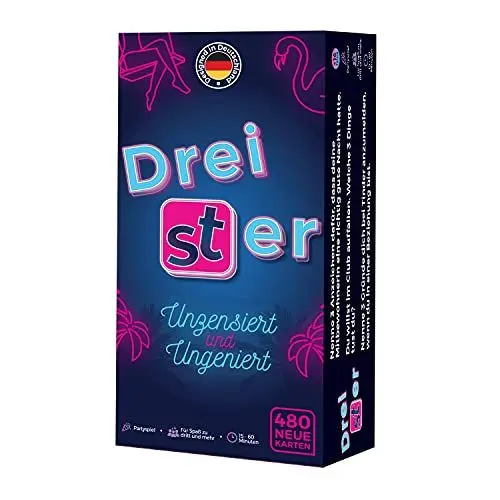 Produktbild: DREISTER Gesellschaftsspiele - Unzensiert und Ungeniert | Kartenspiel mit 480 Spielkarten für lustigen Spieleabend & Brettspiele Erwachsene | Bekannt durch Tiktok | Partyspiele für Silvester, Geschenk