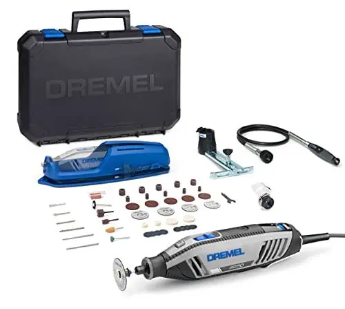Produktbild: Dremel 4250 Rotationswerkzeug 175 W, Multifunktionswerkzeug-Set mit 3 Vorsatzgeräten und 45 Zubehören, 175-W-Motor mit Konstantelektronik, variable Drehzahl 5.000-35.000 1/min