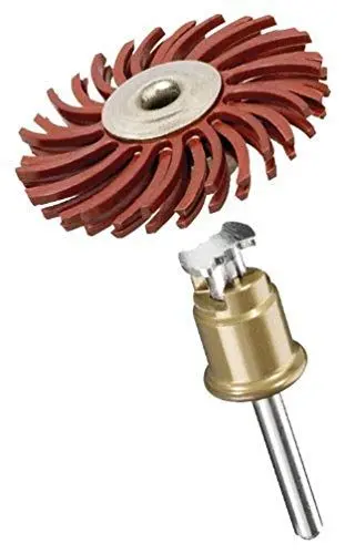 Produktbild: Dremel 473S EZ SpeedClic Feinschleifbürste - Zubehörsatz für Multifunktionswerkzeug mit 1 Feinschleifbürste Körnung 220 25mm zum Entgraten, Reinigen und Polieren von Kunststoff, Holz und Metall