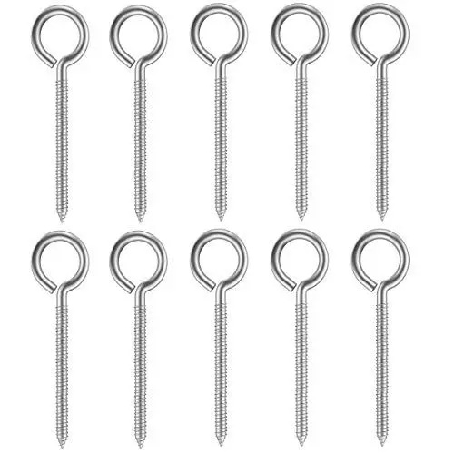 Produktbild: DRENKY 10 Stück ösenschraube Deckenhaken Schraubhaken Edelstahl m8 X 115 Deckenhaken Schwerlast Ringschraube ösenschraube holzgewinde Gemacht Aus Edelstahl A2 (AISI 304) Für DIY-Projekt