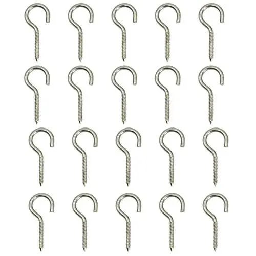 Produktbild: Drenky 20 Stück Cup Schraubhaken Deckenhaken M5 X 65 Deckenhaken Schwerlast Ringschraube Hakenschraube Schraubhaken Edelstahl Mit Holzgewinde Gemacht Aus Edelstahl A2 (AISI 304) Für DIY-Projekt