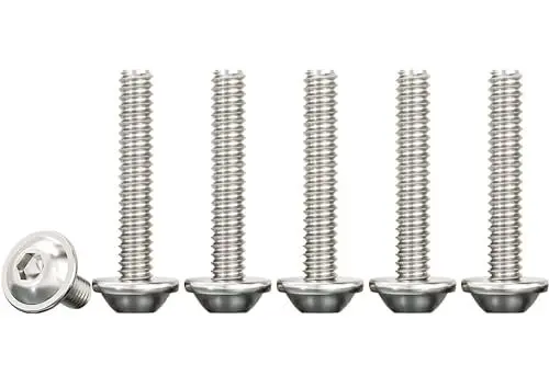 Produktbild: Drenky Flachkopf Schrauben mit Innensechskant, 50 Stück Schrauben Edelstahl Innensechskant Edelstahl A2 V2A Linsenkopfschraube mit Flansch M3x25mm Maschinenschrauben Vollgewinde