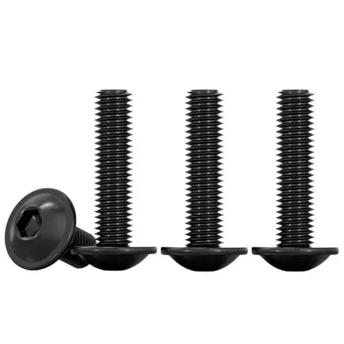 Produktbild: Drenky Flachkopfschrauben mit Flansch, 20 Stück M5 Flachkopf Schrauben mit Innensechskant M5x25mm Edelstahl A2 V2A Maschinenschrauben Vollgewinde Linsenkopfschraube mit Innensechskant, Schwarz