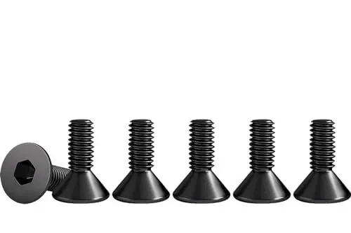 Produktbild: Drenky M3 X 8mm Senkkopfschrauben Edelstahl V2A VA A2 Senkkopf Schrauben DIN 7991 / ISO 10642 Gewindeschrauben Rostfrei Steckdosen Schrauben Metrisches Regelgewinde, 50 Stück, Schwarz