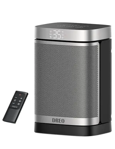 Produktbild: Dreo Heizlüfter Energiesparend Leise, 1500W Heizung Elektrisch mit Fernbedienung, 70° Oszillierend Elektroheizung, 12-Std-Timer, 3 Modus 3 Geschwindigkeit, PTC Keramik Heizlüfter Klein, Atom One