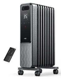 Produktbild: Dreo Ölradiator Energiesparend 2000W, Mobile Elektroheizung 9 Rippen mit Fernbedienung, 3 Heizstufen, 4 Modus, 24h Timer, Überhitzungs-Kippschutz, Radiatoren Elektrisch Heizung mit Thermostat, OH310