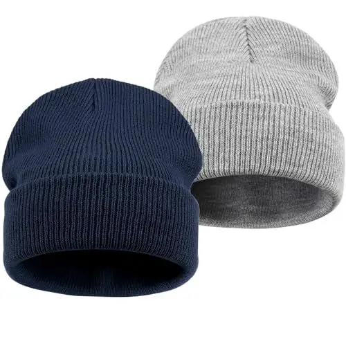 Produktbild: DRESHOW 2 Stück Kleinkind Beanie Kinder Wintermützen Kinder Weich Stricken Unisex-Mütze für Baby Jungen Mädchen Warm Mütze Mützen für 6 Monate-7 Jahre