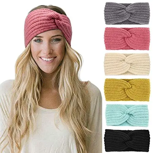 Produktbild: DRESHOW 6 Stück Stirnband Damen Winter Häkeln Stirnbänder