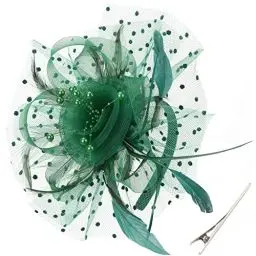 Produktbild: DRESHOW Fascinator Hüte für Damen Pillbox Hut mit Schleier Stirnband und Einer Gegabelten Clip Tea Party Kopfbedeckung