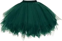 Produktbild: Dressever Damen Tüllrock 50er Rockabilly Petticoat Retro Tutu Ballet Cosplay Prom Abendkleider Anlass Dunkelgrün Medium