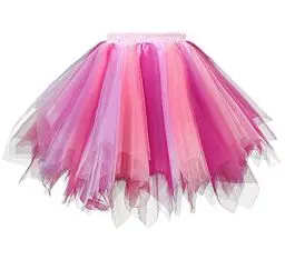 Produktbild: Dressever Damen Tüllrock 50er Rockabilly Petticoat Retro Tutu Ballet Cosplay Prom Abendkleider Anlass Koralle Fuchsie X-Large