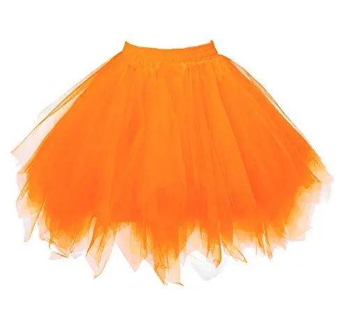 Produktbild: Dressever Damen Tüllrock 50er Rockabilly Petticoat Retro Tutu Ballet Cosplay Prom Abendkleider Anlass Orange X-Large