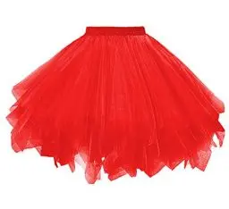Produktbild: Dressever Damen Tüllrock 50er Rockabilly Petticoat Retro Tutu Ballet Cosplay Prom Abendkleider Anlass Rot XX-Large