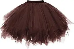 Produktbild: Dressever Damen Tüllrock 50er Rockabilly Petticoat Retro Tutu Ballet Cosplay Prom Abendkleider Anlass Schokolade Medium