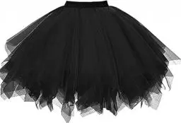 Produktbild: Dressever Damen Tüllrock 50er Rockabilly Petticoat Retro Tutu Ballet Cosplay Prom Abendkleider Anlass Schwarz X-Large