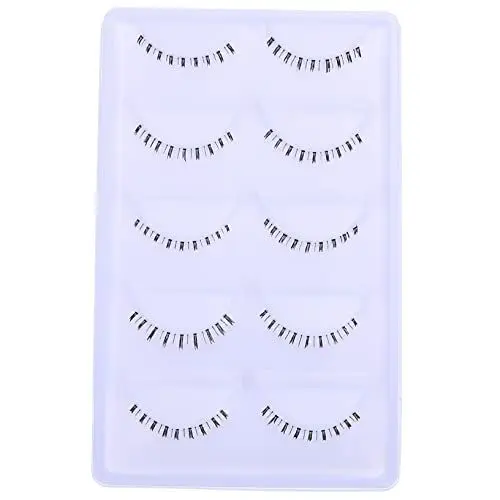 Produktbild: DRESSOOS 10 Paar Untere Wimpern Natürliche Wimpern Unterer Wimpernstreifen Falsche Wimpern Russische Naturwimpern Unteren Wimpernstreifen Ballaststoff Transparenter Stiel Russland