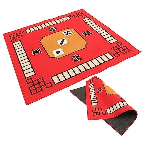 Produktbild: DRESSOOS 1Stk Pokermatte Pokertisch Filz Mahjong-Tischdecke Tischabdeckung für Brettspiele Paigow Tischset Mahjongg-Zubehör Poker tischdecke Mahjong Tischdecke Tischtuch Mahjong-Matte rot