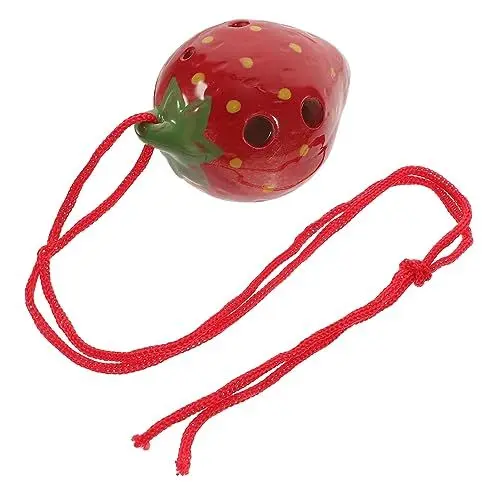 Produktbild: DRESSOOS Übungs-okarina Mit 6 Löchern – Erdbeer-musikinstrument Für Kinder Handwerkskunst