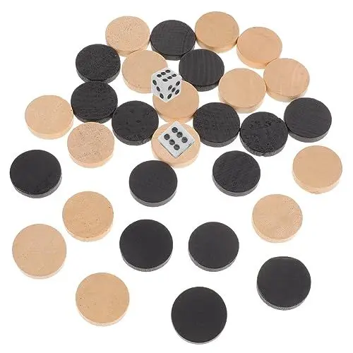 Produktbild: DRESSOOS 1 Stück Schachfiguren Dame Baggamon-Brett Reise-Backgammon Ersatzspielchips Backgammon-Spiel Backgammon-Brett Brettspiele Bauern Backgammon-zubehör Spielchips Spielen Holz