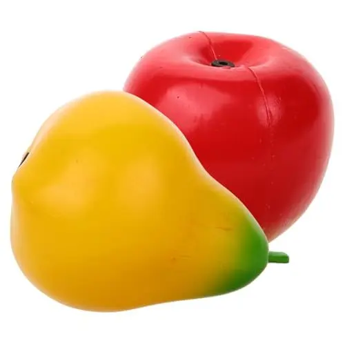 Produktbild: DRESSOOS 2St Obstsandkasten Fruchtform Spielzeug Musikalisches Lernspielzeug Imitation eines Mango-Shakers frühes Maraca-Ei Sand-Shaker-Instrument Musikspielzeug für Kinder maracas Plastik